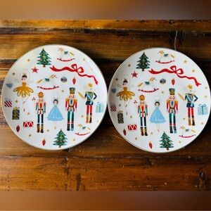 Christmas Nutcracker Salad Plates Set of 2